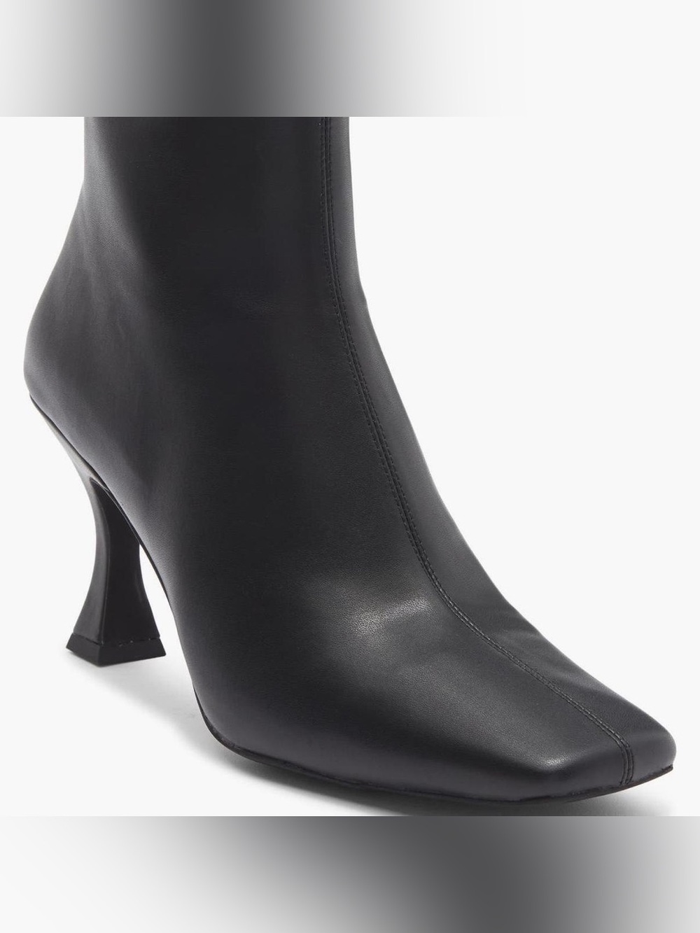 Jeffrey Campbell Tardy Black Ankle Boot with Sculpted Heel-Size 9